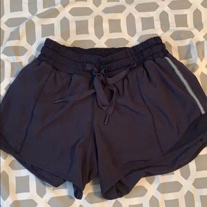 Navy lululemon hotty hot shorts